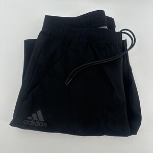 Adidas Rain Pants Mens Medium Black Elastic Waist Lightweight Lined Athletic